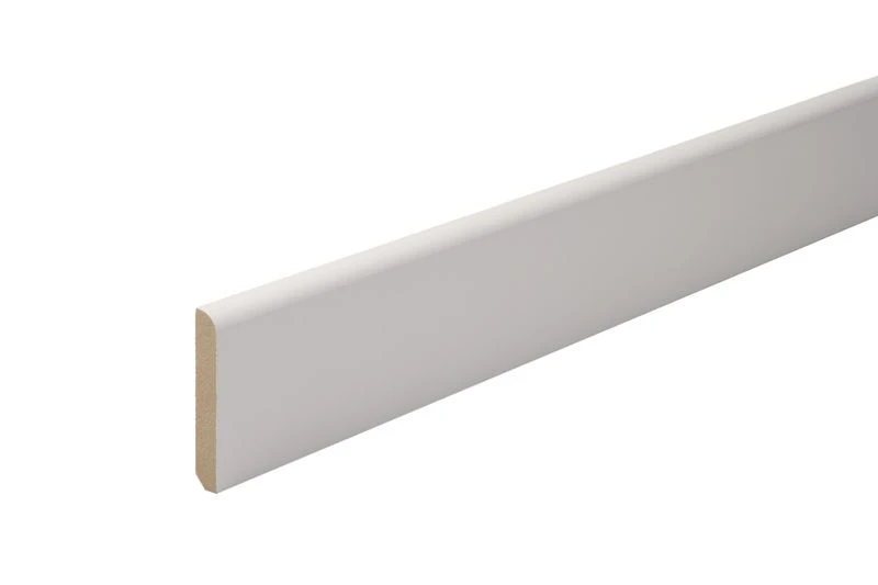 Plinthe Bord Arrondi Prepeinte MDF Blanc - Long. 2440 Mm X Larg. 80 Mm X Ep. 14 Mm 1 Plinthe Bord Arrondi Prepeinte MDF Blanc - Long. 2440 Mm X Larg. 80 Mm X Ep. 14 Mm