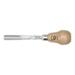 Burin Sculpté En Kirschen Avec Manche En Poire Courbé, Lame En V