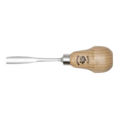 Ciseau à Sculpter Kirschen Avec Manche En Poire Coudé, Cavité Plate