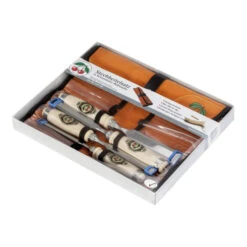 Ensemble De Ciseaux Kirschen Avec Manche En Hêtre Blanc Dans Un étui à Roulettes En Cuir 10-16-20-26 Mm