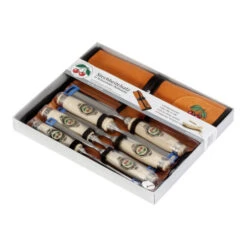 Jeu De Ciseaux à Bois Kirschen, Manche En Charme, Dans Une Pochette En Cuir à Enrouler, 6-10-12-16-20-26 Mm