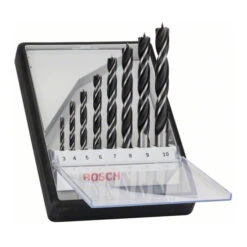 Mèches Hélicoïdales à Bois Bosch Robust Line, Set De 8 Pièces 3, 4, 5, 6, 7, 8, 9, 10 Mm