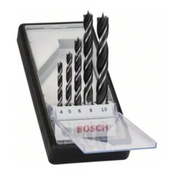 Bosch Mèches Hélicoïdales à Bois Robust Line, Set De 5 Pièces 4; 5; 6; 8; 10 Mm
