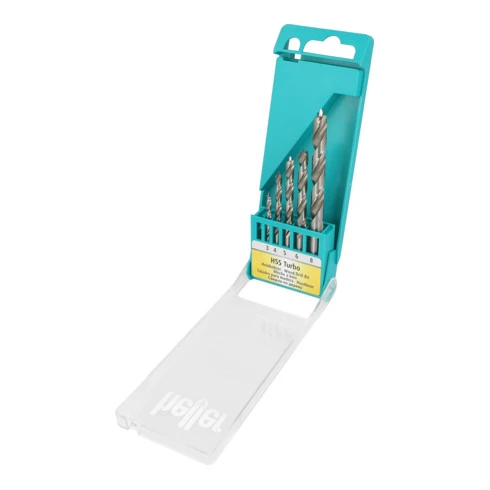 Heller Perceuse à Bois HSS Turbo, Tige Ronde, Jeu De 5 Pièces De Diamètre 3/4/5/6/8 Mm 1 Heller Perceuse à Bois HSS Turbo, Tige Ronde, Jeu De 5 Pièces De Diamètre 3/4/5/6/8 Mm